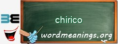 WordMeaning blackboard for chirico